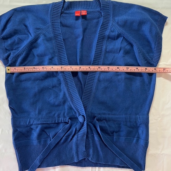 Brand Esprit sweater shrug cropped top cap sleeves size M color Royal - Picture 7 of 8
